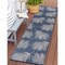 World Rug Gallery Contemporary Palm Leaves Textured Flat Weave Indoor/Outdoor Runner Rug 2'x7' Blue 111BLUE2X7 - alternate 7